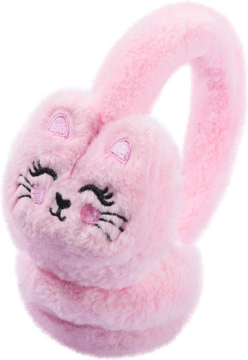 KDVOG Store Girls Ear Muffs Cute Cat Earmuffs Winter Plush Ear Warmer Outdoor Ear Covers for Kids - Image 1